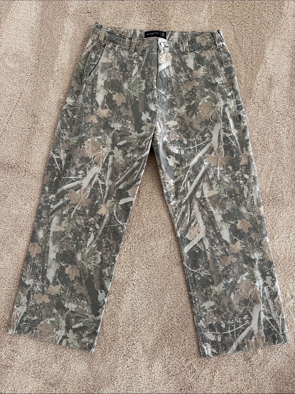 Abercrombie & Fitch Men's Camouflage Cargo Pants - Green & Brown